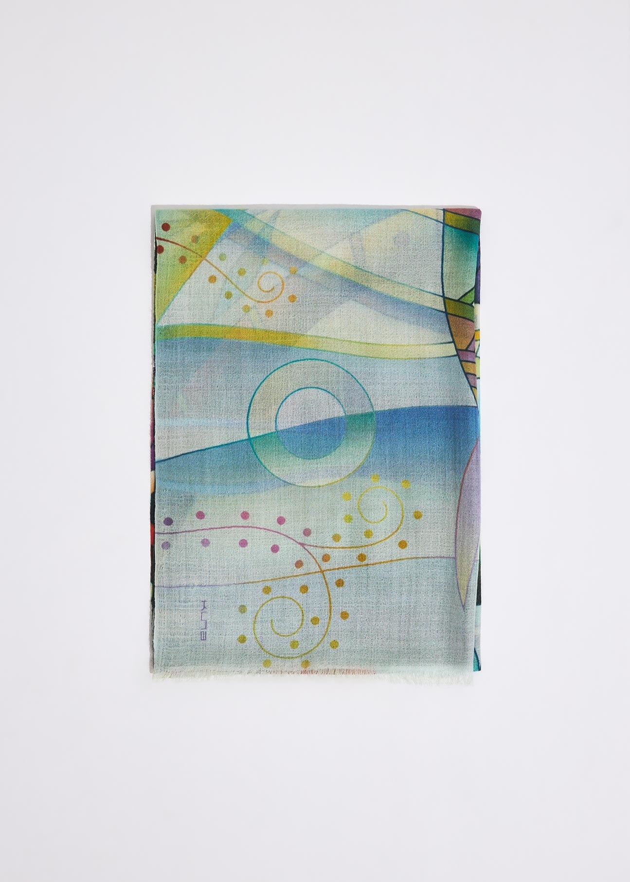 "Water's Celebration in Blue II" Baby Alpaca & Silk Shawl
