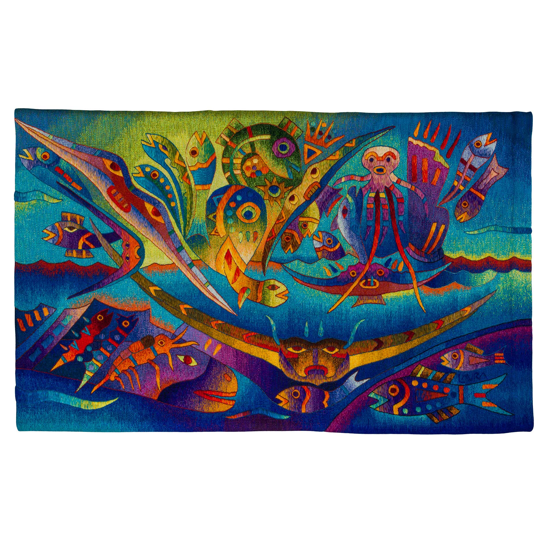 Five Manta Ray Fish </br>39 x 62"