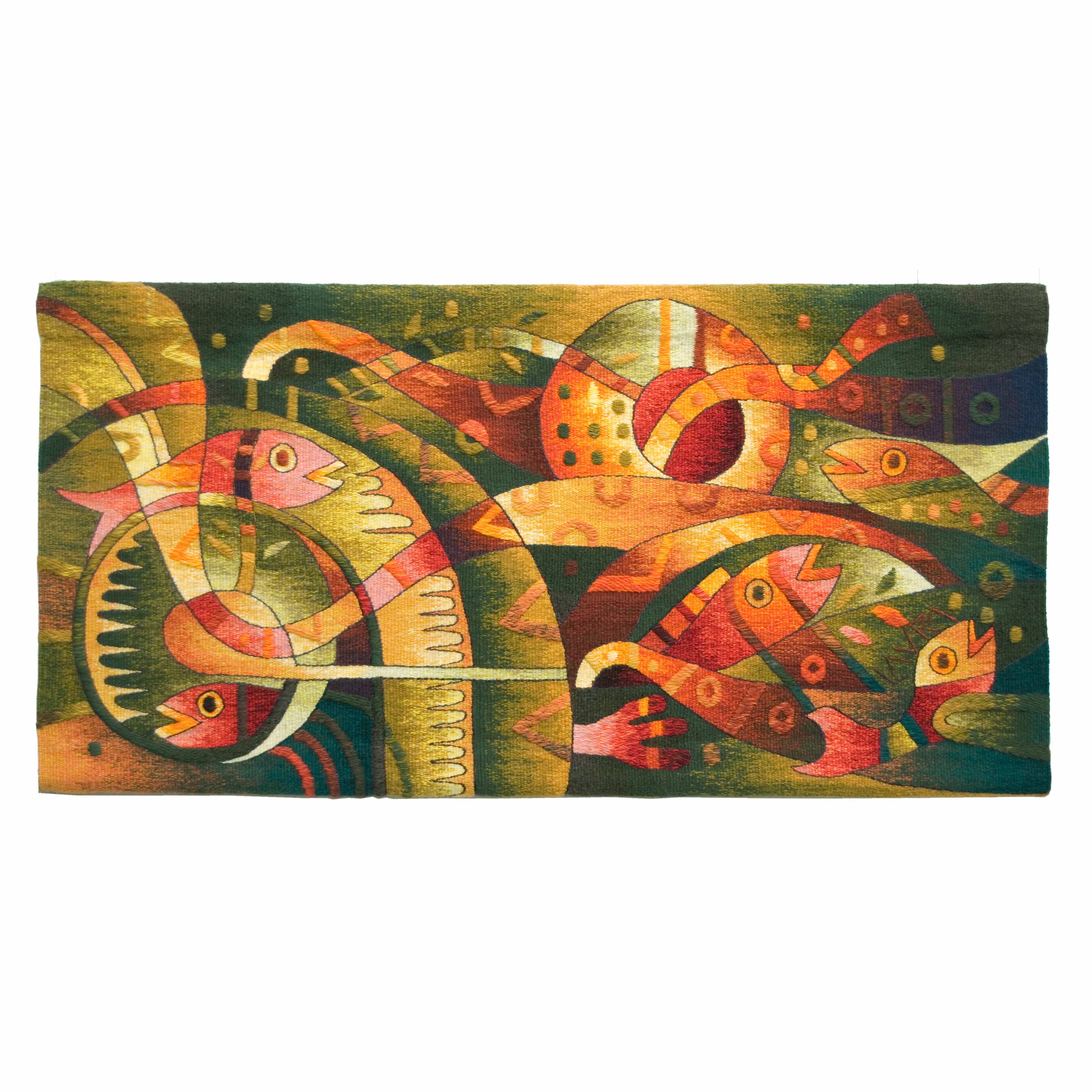 Fish in Waves </br>23 x 49"