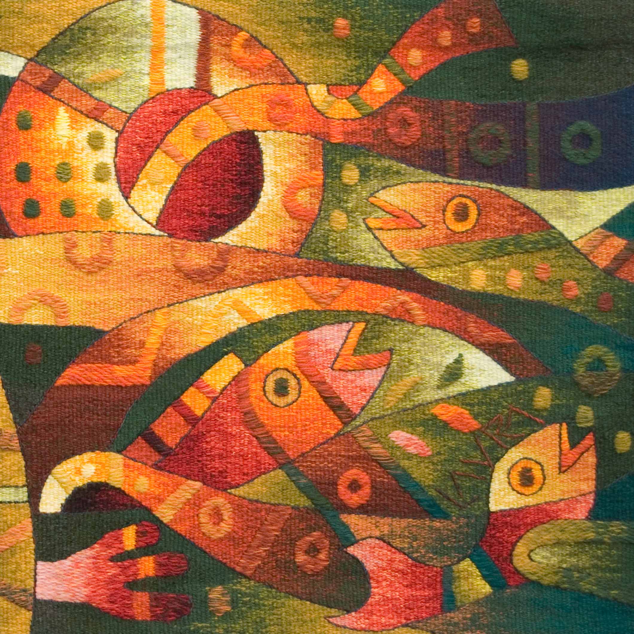 Fish in Waves </br>23 x 49"