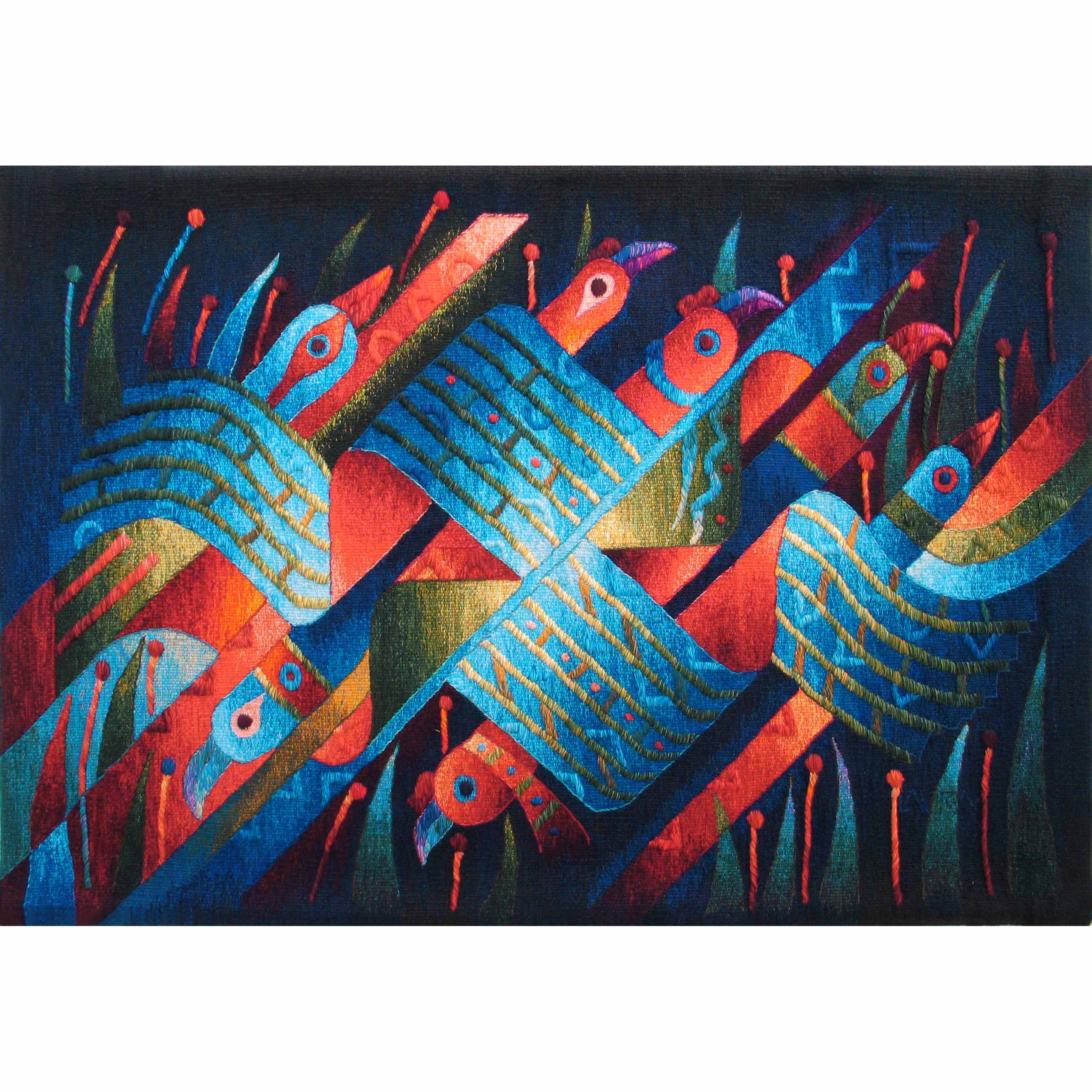 Flight of Birds Over Flower Fields </br>39 x 59"