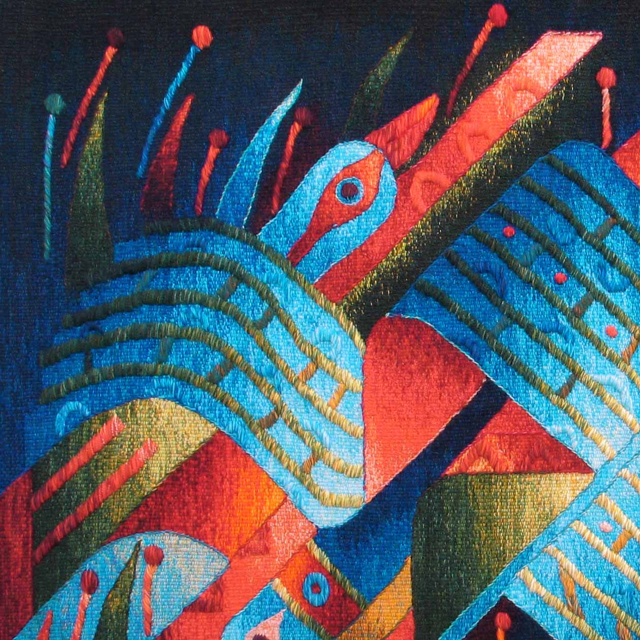 Flight of Birds Over Flower Fields </br>39 x 59"