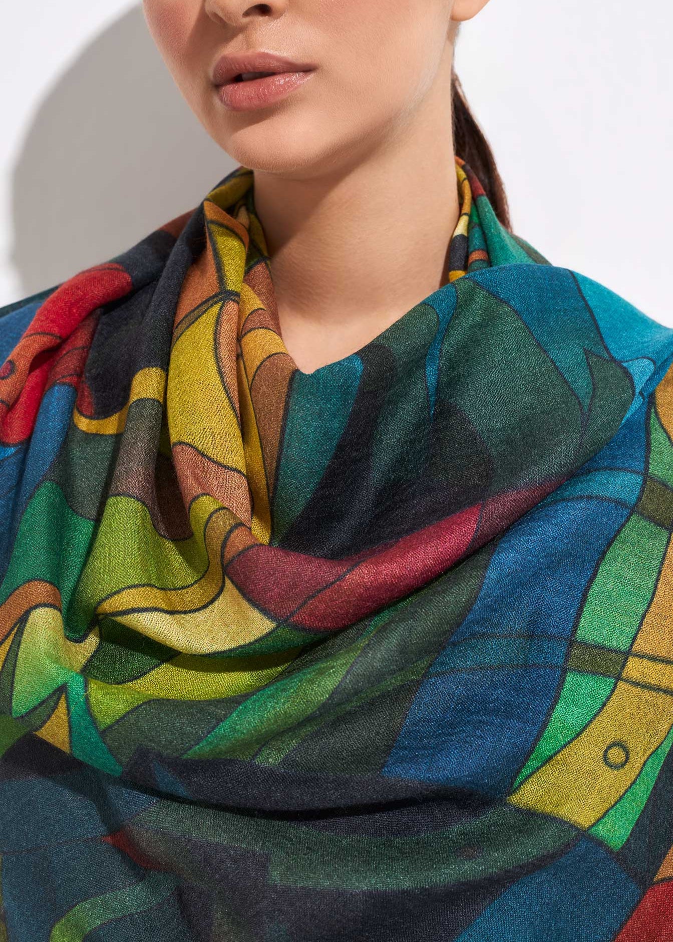 "Morada Del Corazon XI" Shawl De Baby Alpaca & Seda
