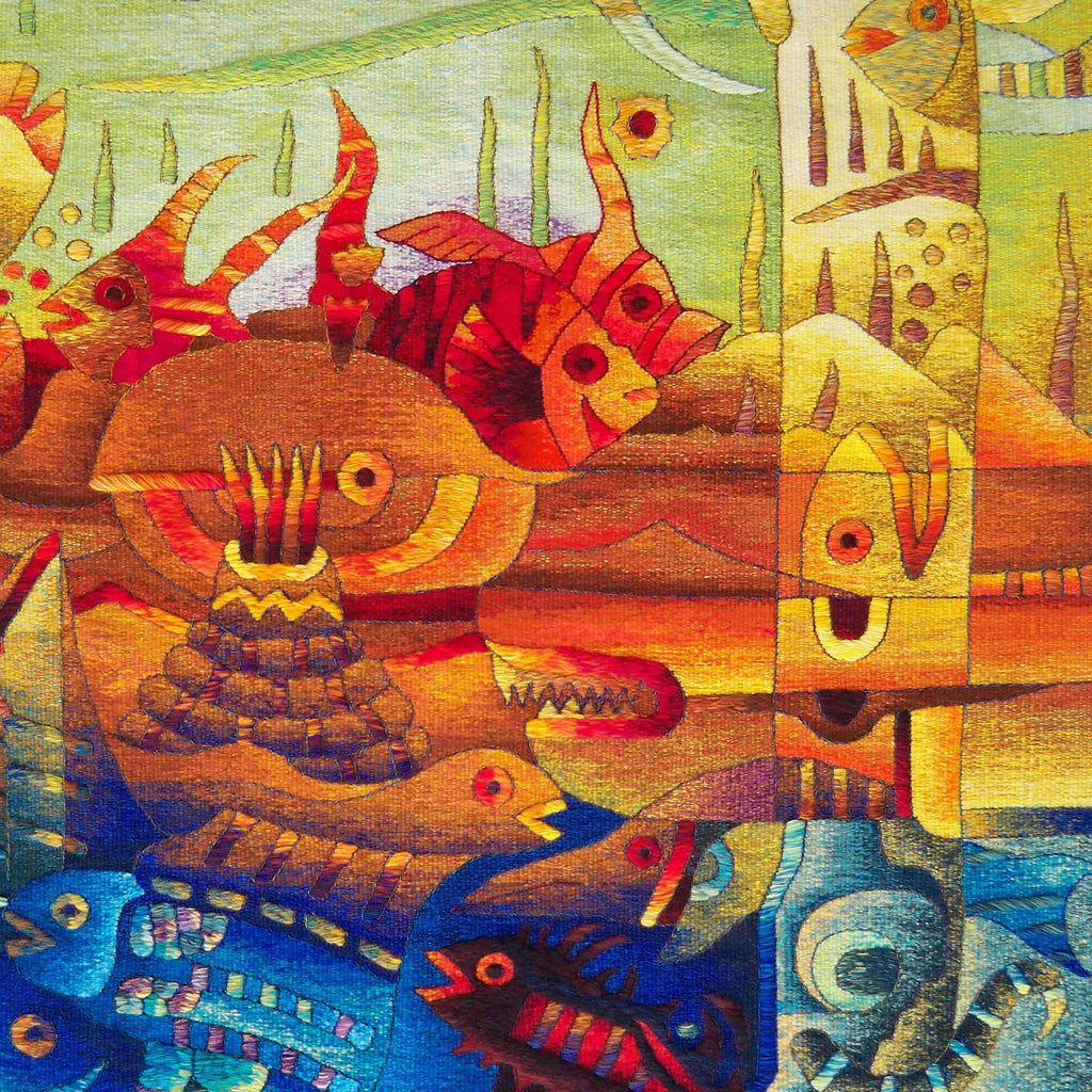 Marine Totem and Manta Ray Fish </br>47 x 55"
